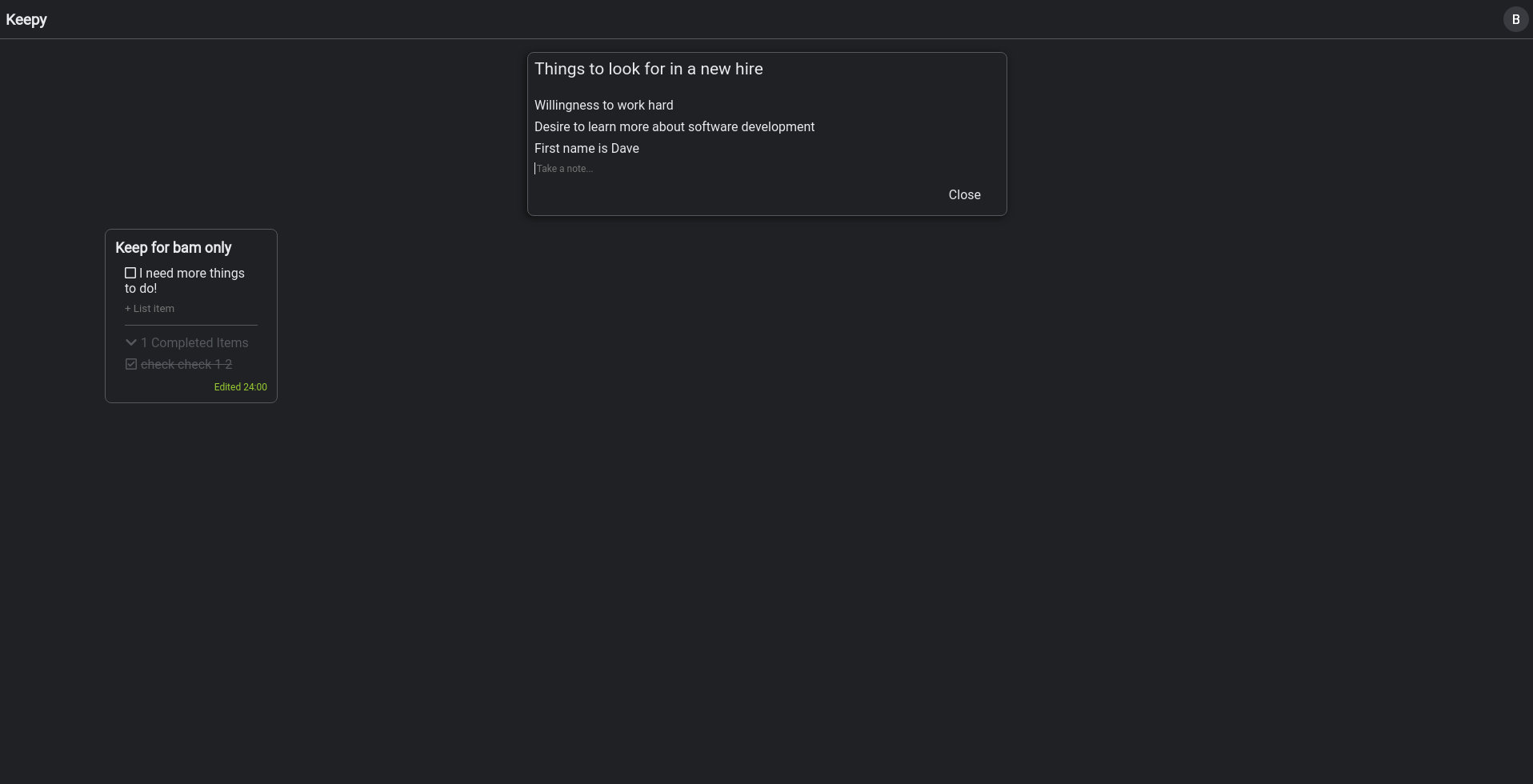 Keepy Screenshot